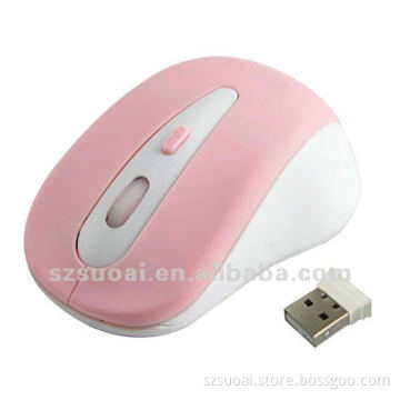 2012 Charmful pink 2.4G wireless mouse with high performance